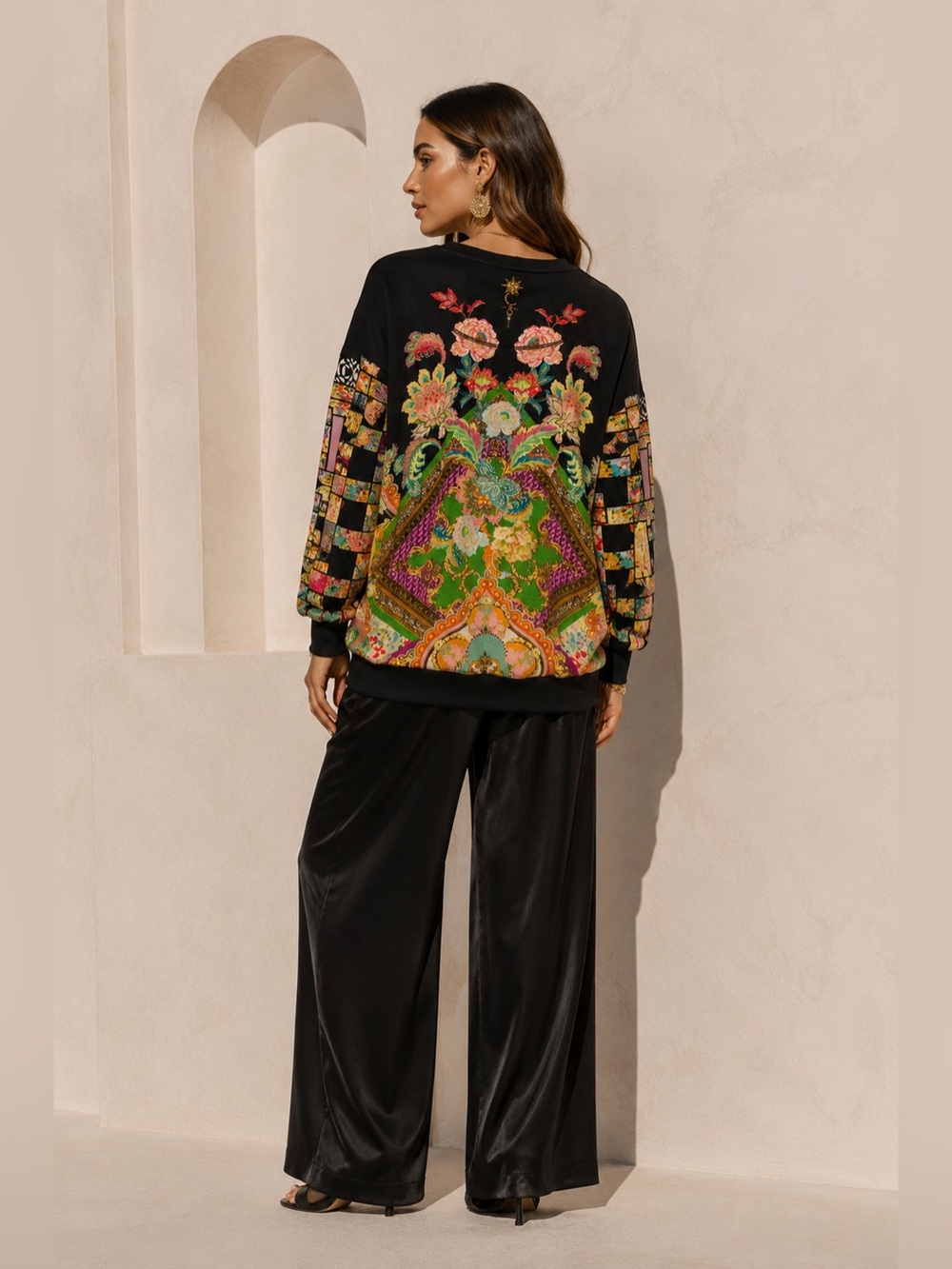 New! Camilla Multicolor Signora Milano Oversized Sweater 🖤 Small - Picture 2 of 16